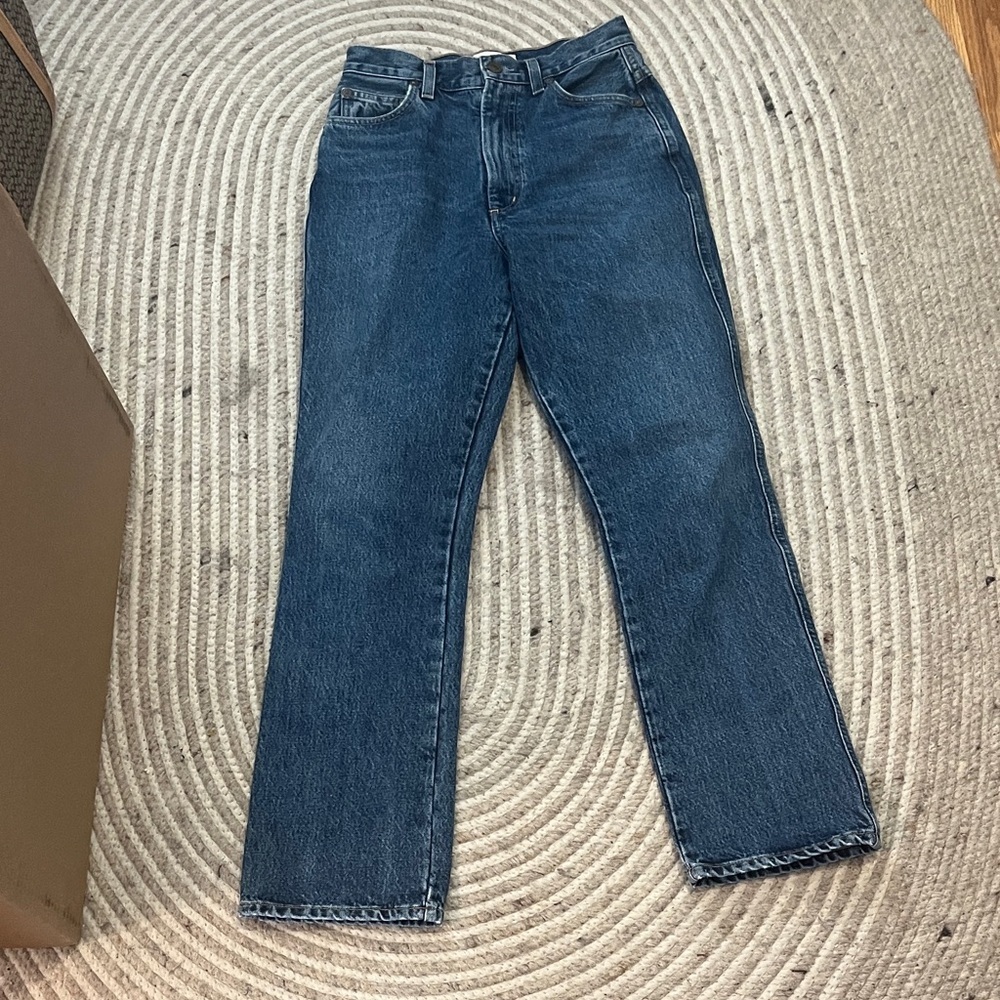 Agolde pinch waist Jeans medium wash cropped zip fly - Picture 2 of 10